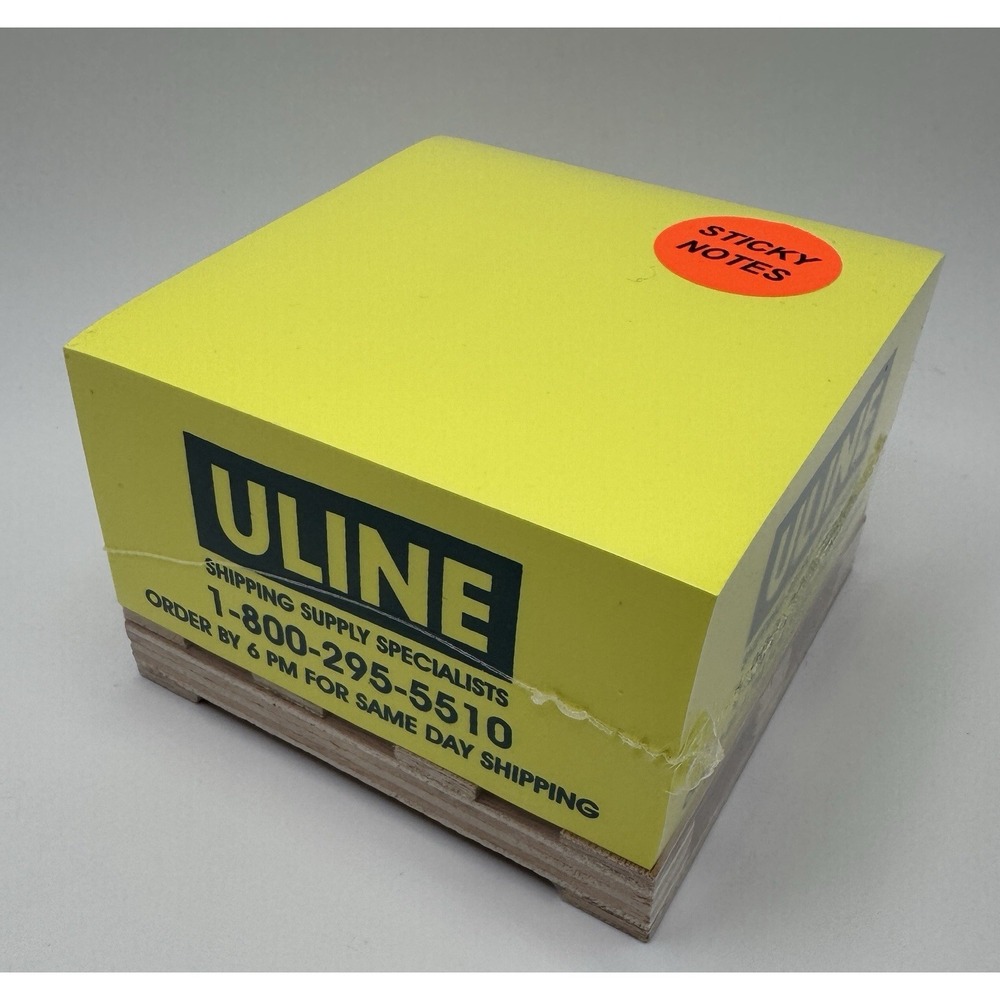 Uline Mini Pallet Yellow Post It Sticky Notes Promo Shipping Supplies New Sealed